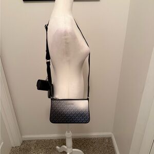 Michael Kors Jet Set Travel Black and White Ombre Crossbody Bag NWT